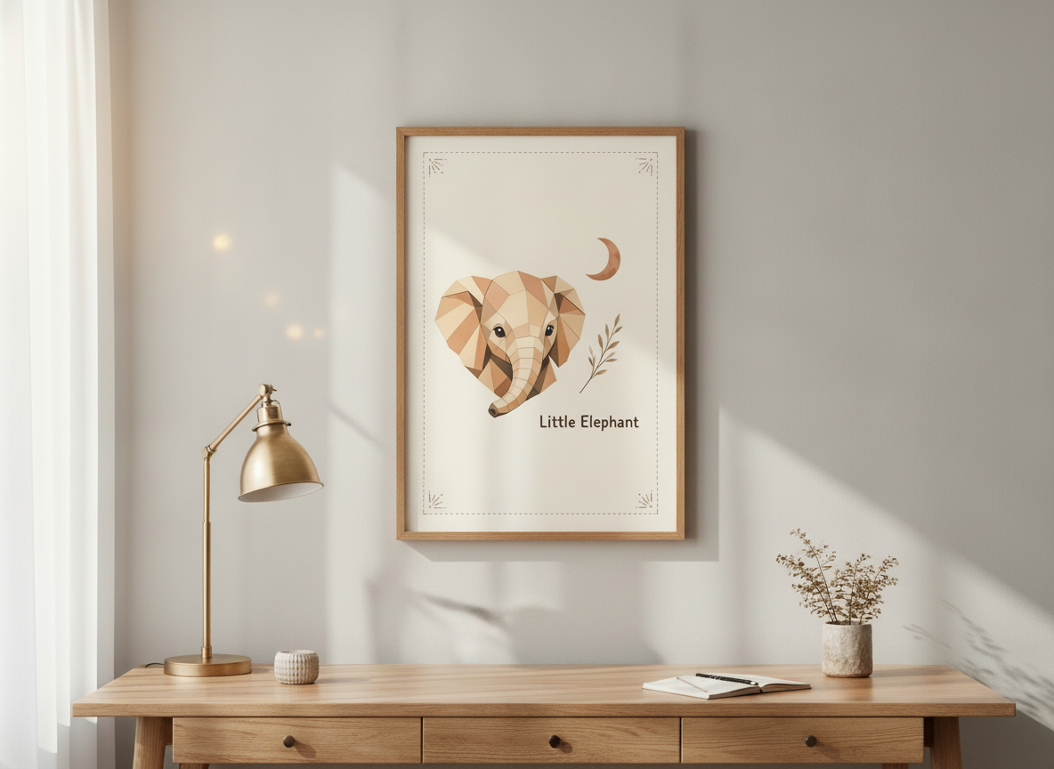 Nursery Wall Art, Boho Polygon Animals, Digital Download view 7